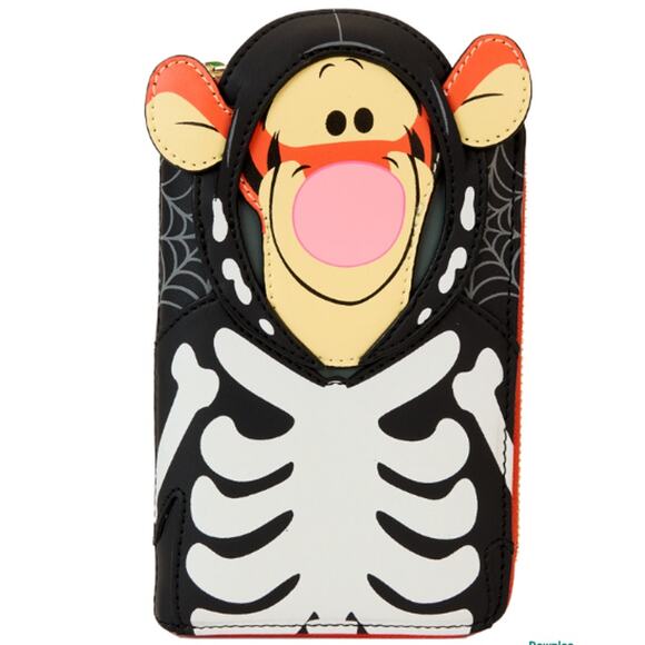Disney Loungefly Winnie The Pooh Skeleton Tigger Glow in the Dark Wallet NEW - Picture 1 of 7